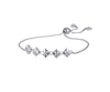 Black Spinel Adjustable Station Bracelet in Sterling Silver
