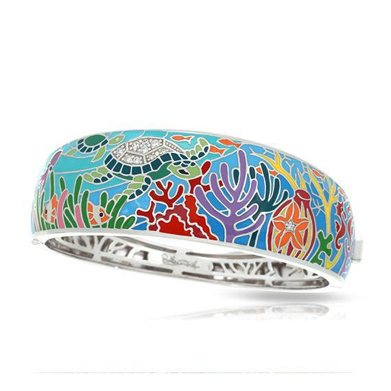 Sea Turtle Bangle in aqua