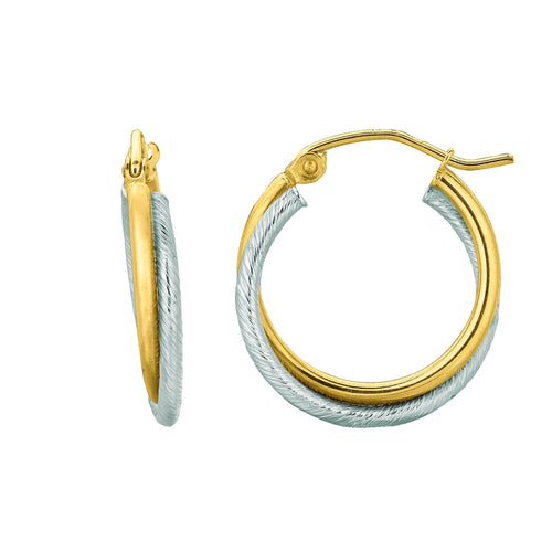 14K Two-Tone Gold Earrings | Carroll's