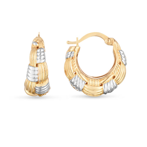 14K Two-Tone Gold Earrings | Carroll's