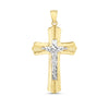 14K Two-Tone Gold Crucifix Cross Pendant