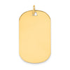 14K Yellow Gold Large Polished Engraveable Dog Tag Charm
