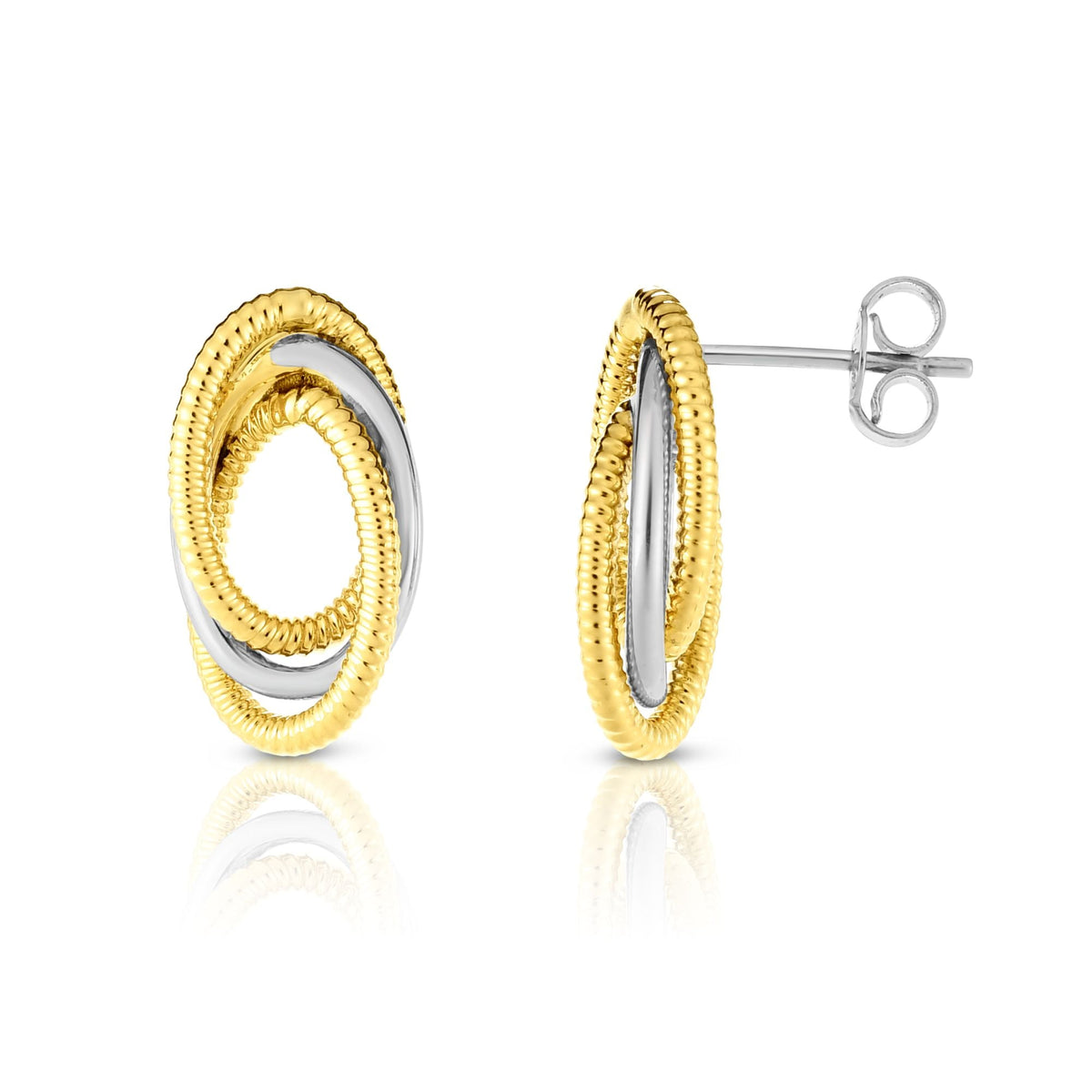 14K Two-Tone Gold Earrings | Carroll's