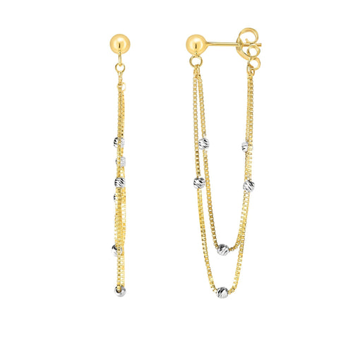14K Two-Tone Gold Earrings | Carroll's