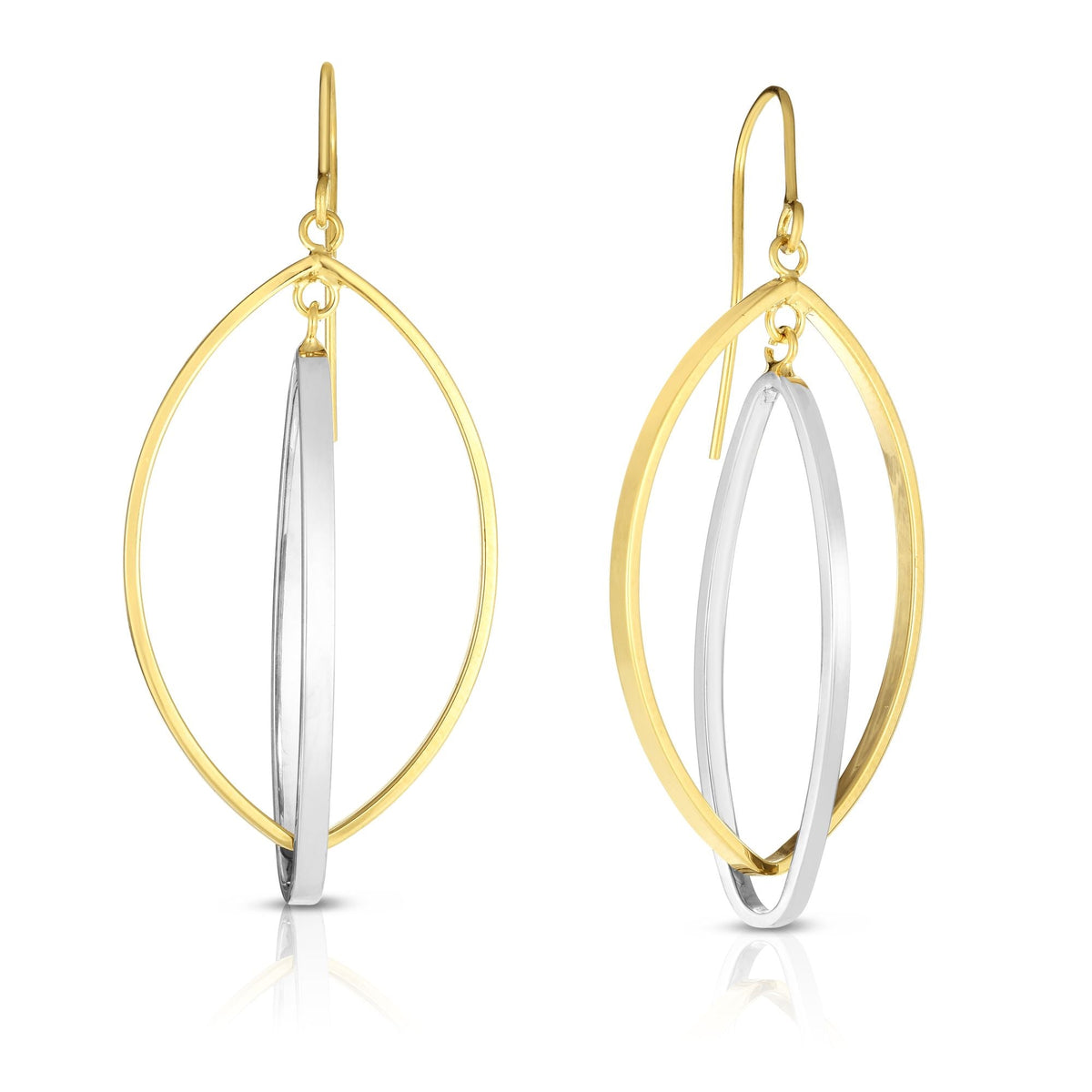 14K Two-Tone Gold Earrings | Carroll's
