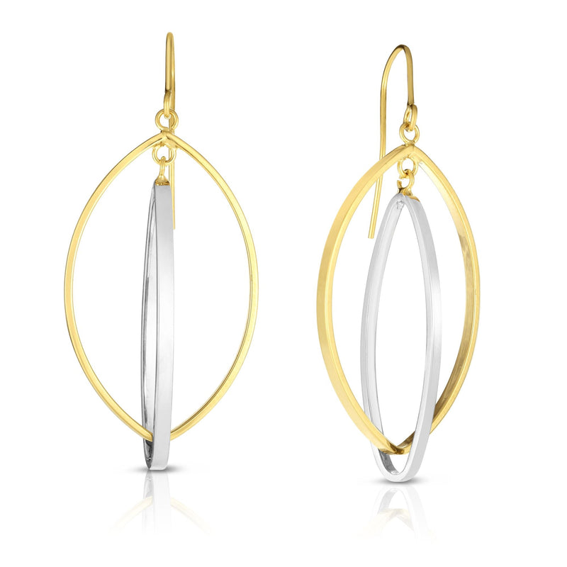 14K Two-Tone Gold Earrings | Carroll's