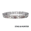 Matte Steel Deer Antler Inlay Link Bracelet