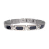 Matte Steel Blue Sandstone Inlay Link Bracelet