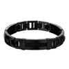 Steel 13mm Matte Black IP ID Plate Link Bracelet