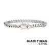 6mm Steel Miami Cuban Chain Bracelet