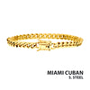 6mm 18K Gold IP Miami Cuban Chain Bracelet