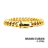 8mm 18K Gold IP Miami Cuban Chain Bracelet