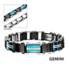 Double Sided Steel Black IP & Blue IP Reversible Bracelet