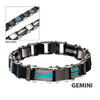 Double Sided Steel Blue IP & Black IP Reversible Bracelet