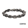 Antiqued Gun Metal Steel Squared Chain Link Bracelet