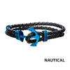 Black Leather Anchor Bracelet