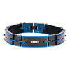 Solid Carbon Graphite & Blue IP Link Bracelet
