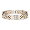 Steel Two-Tone Cross Link Bracelet