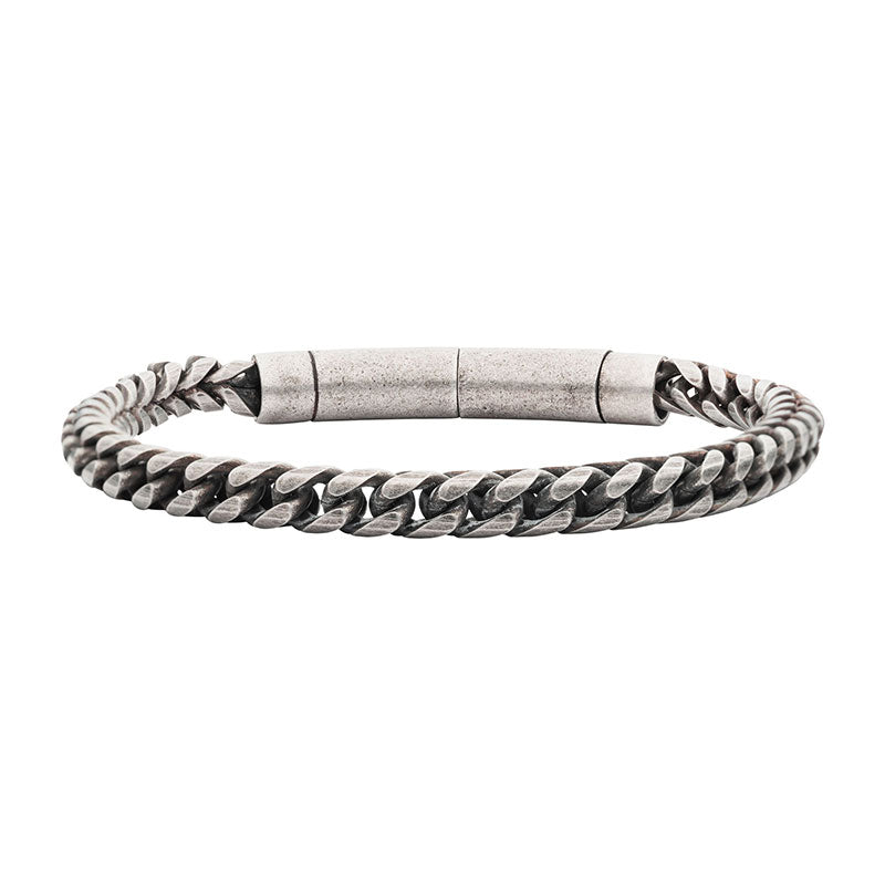 Antiqued Steel Franco Chain Bracelet