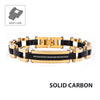 Solid Carbon Graphite & Gold IP Link Bracelet