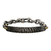Antiqued Gun Metal Distressed Mariner Curb Chain Link ID Bracelet