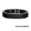 Steel Black Carbon Fiber Link Bracelet