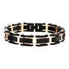 Black Pebble Design Link Bracelet