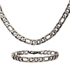Steel Black IP Diamond Cut Figaro Chain Bracelet