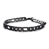 Steel Black IP Diamond Cut Figaro 6.5mm Chain Bracelet