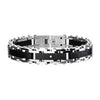 Two-Tone Steel Black Hammered Bracelet