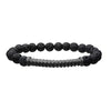 Steel Gun Metal Twist Plate Lava Stretch Bracelet
