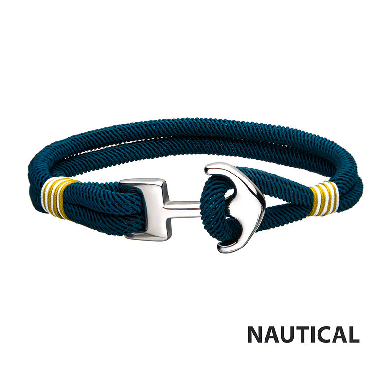 Blue Paracord Rope Anchor Bracelet