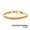 5mm 18K Gold IP Steel Sandblast Franco Chain Bracelet