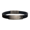 Black Leather ID Bracelet
