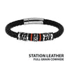 Black Cowhide Leather Bracelet