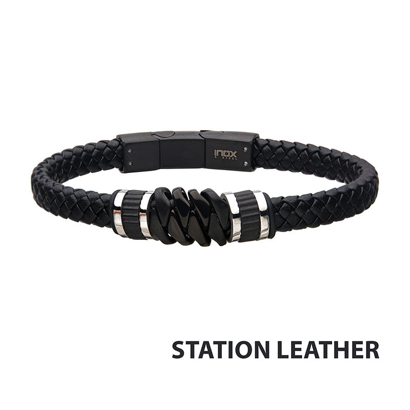 Black Braided Leather Bracelet