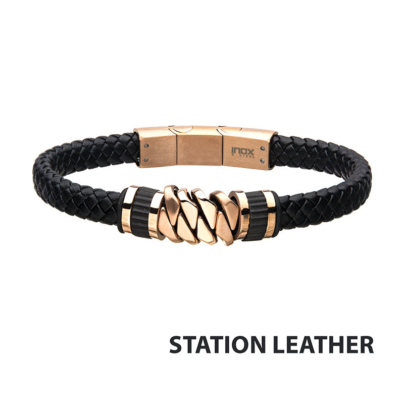 Black Braided Leather Bracelet