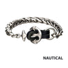 Steel & Antiqued Anchor Bracelet