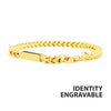 18K Gold IP Engravable ID Block Franco Chain Bracelet