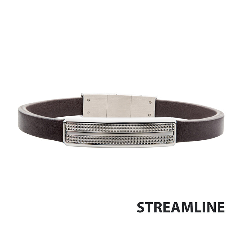 Brown Leather ID Bracelet