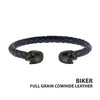 Blue Leather Cuff Bracelet