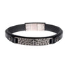 Black Leather Strapped ID Bracelet