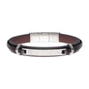 Brown Leather Strapped ID Bracelet