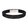 Twill Weave Suede Black Leather Bracelet