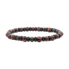 Black Steel Disk Rainbow Jasper & Tiger Eye Bead Bracelet