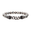 Gun Metal IP Buddha Curb Chain Bead Bracelet