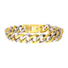 18K Gold IP Steel 12.5mm Curb Chain Two-tone Bracelet