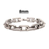 8mm Polished Steel Paperclip Chain Link Bracelet