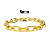 8mm Polished 18K Gold IP Steel Paperclip Chain Link Bracelet
