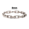 8mm Polished Steel Paperclip Chain Heavy Link Bracelet
